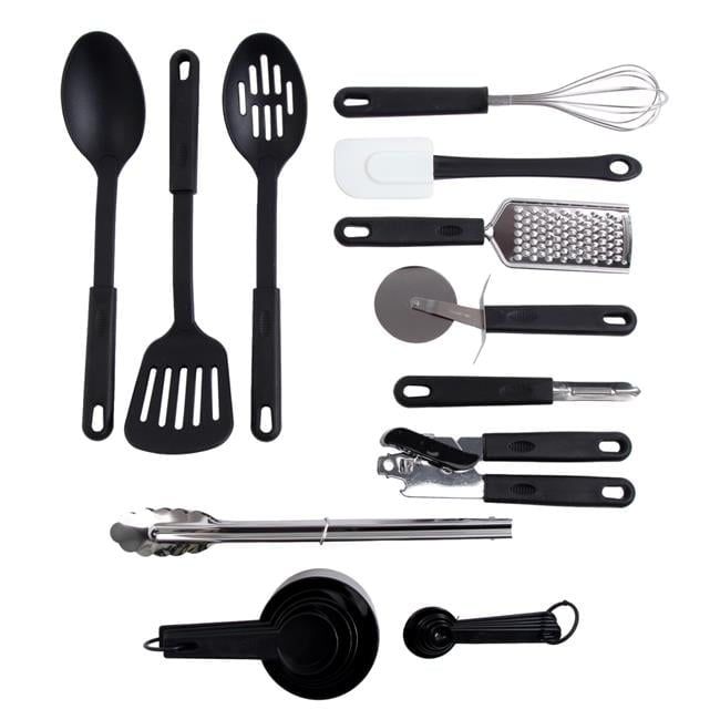 Black 20-Piece Nylon Kitchen Utensil and Gadget Set