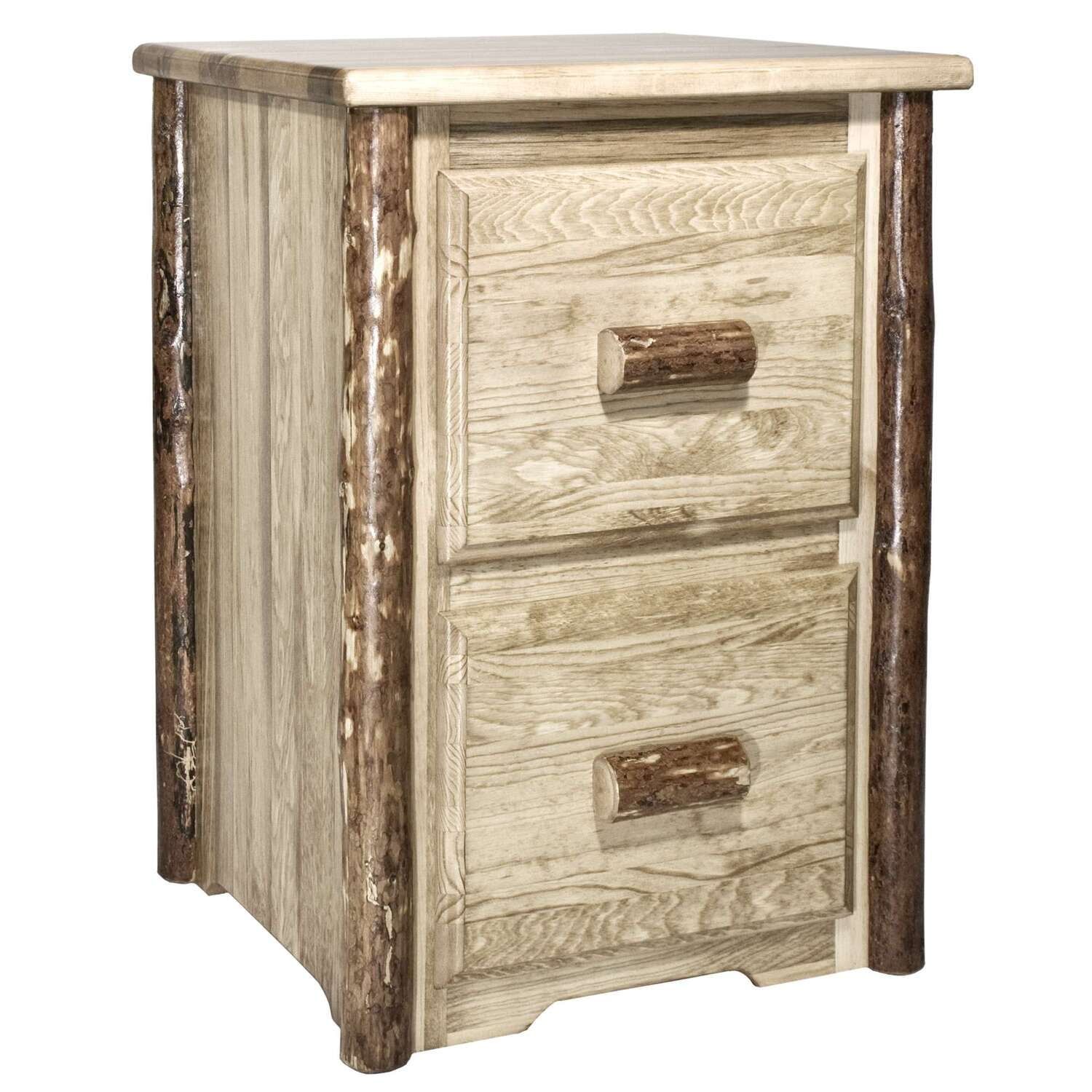 Rustic Pine 2-Drawer Letter Size File Cabinet