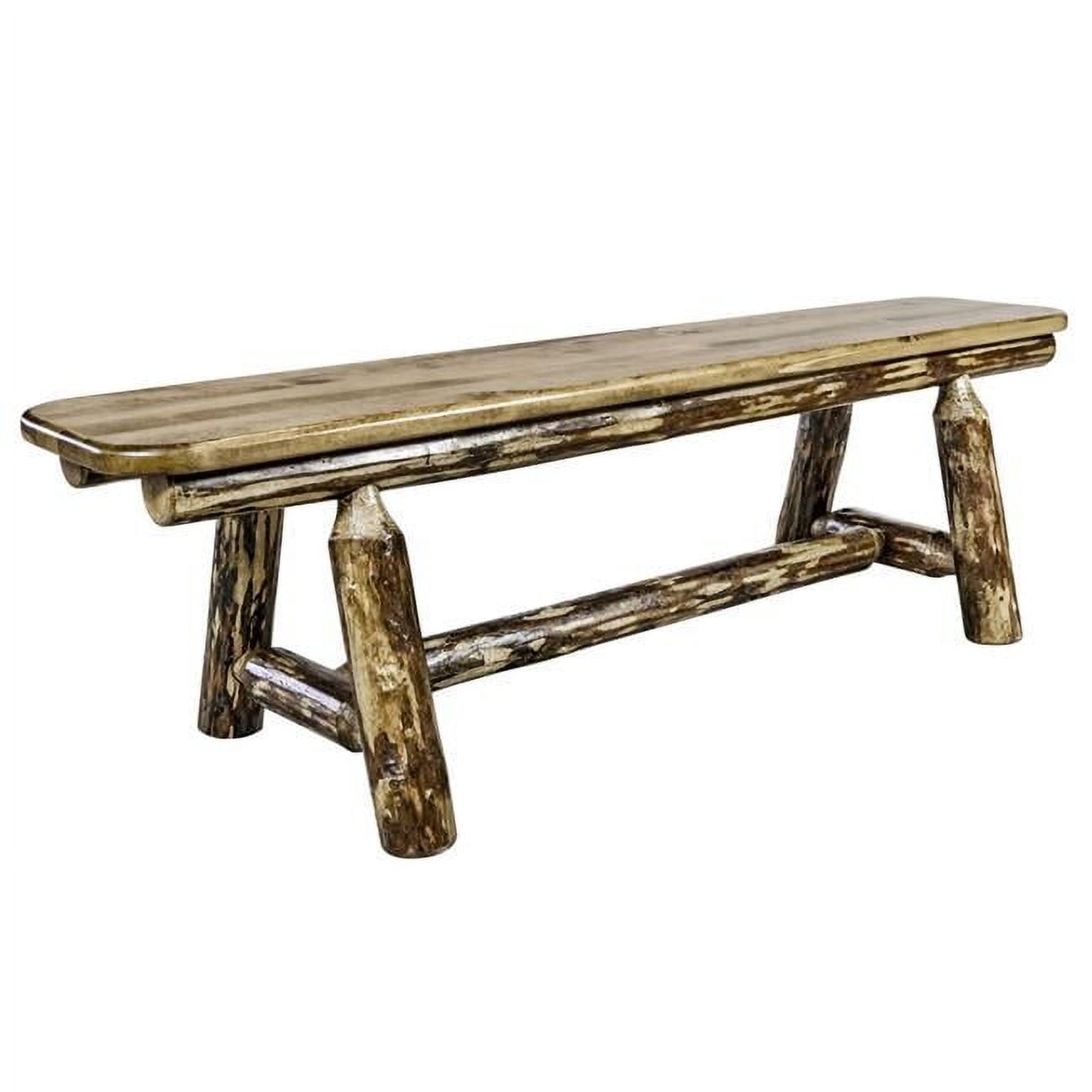 Rustic Lodge Pole Pine 5' Plank Style Bench