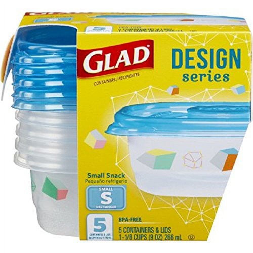 GladWare Small Green Geometric BPA-Free Snack Containers Set