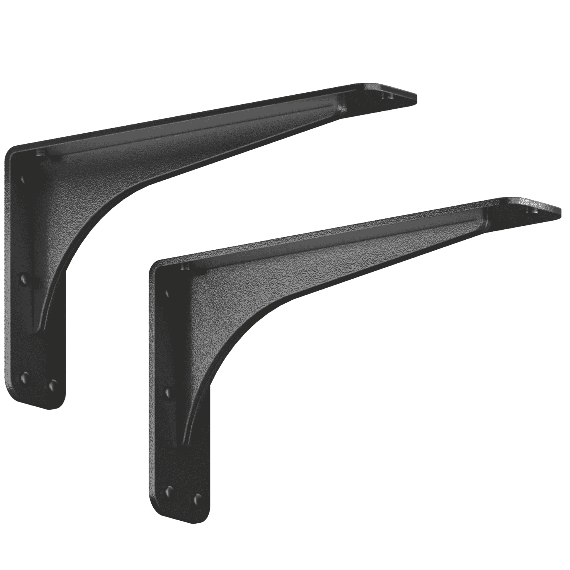 Heavy Duty Black Powder Coated Steel Shelf Brackets 8" x 8" (2-Pack)