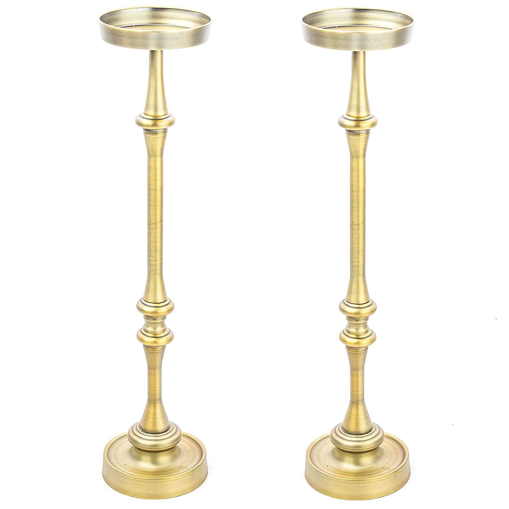 Contemporary Brass-Finish Round Martini Iron Side Table