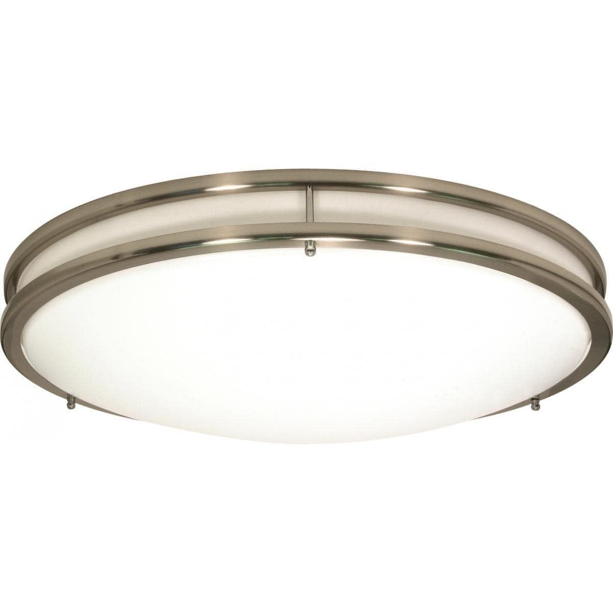 Brushed Nickel 10" Round LED Flush Mount Light