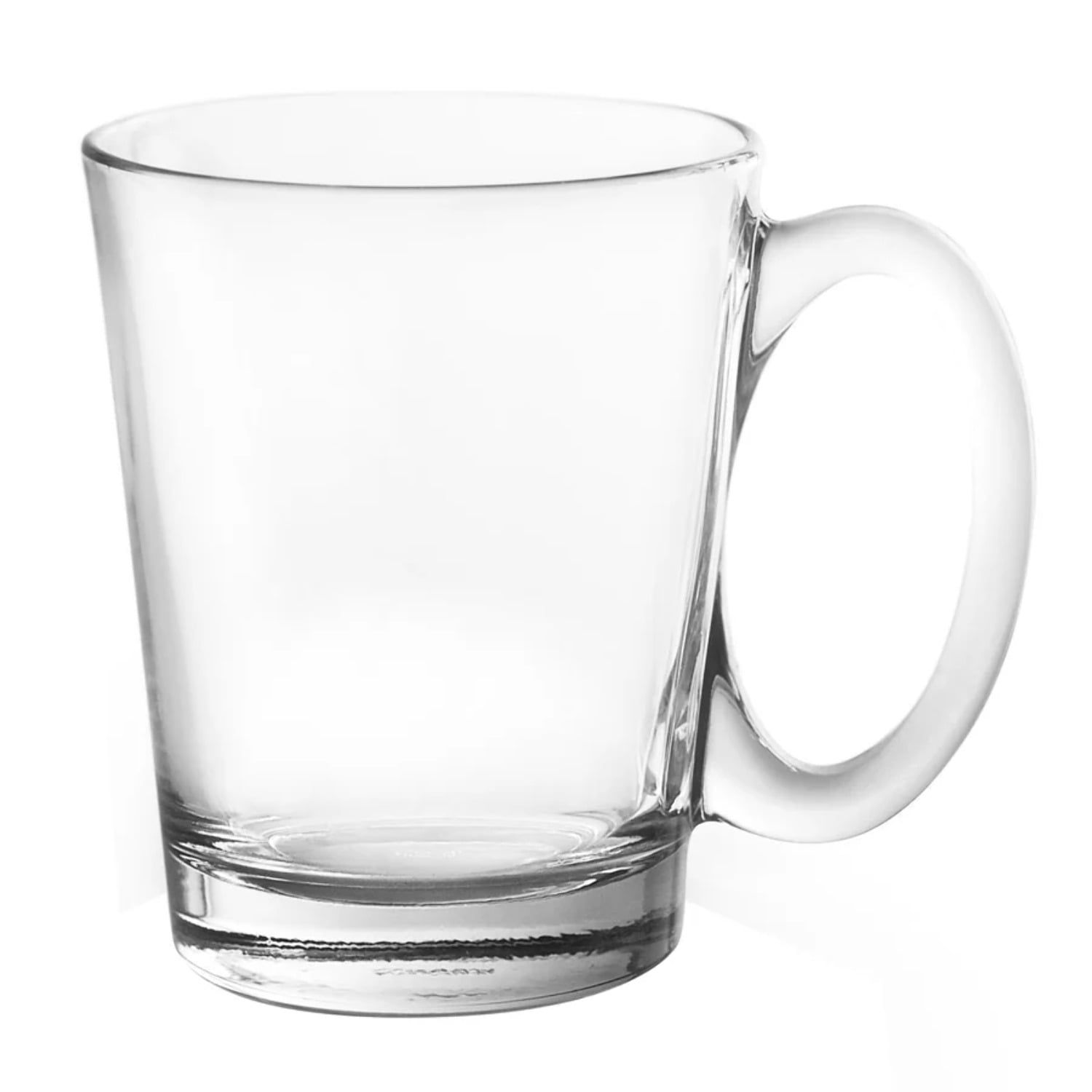 Clear Glass Coffee and Tea Mugs with Handles - Set of 6