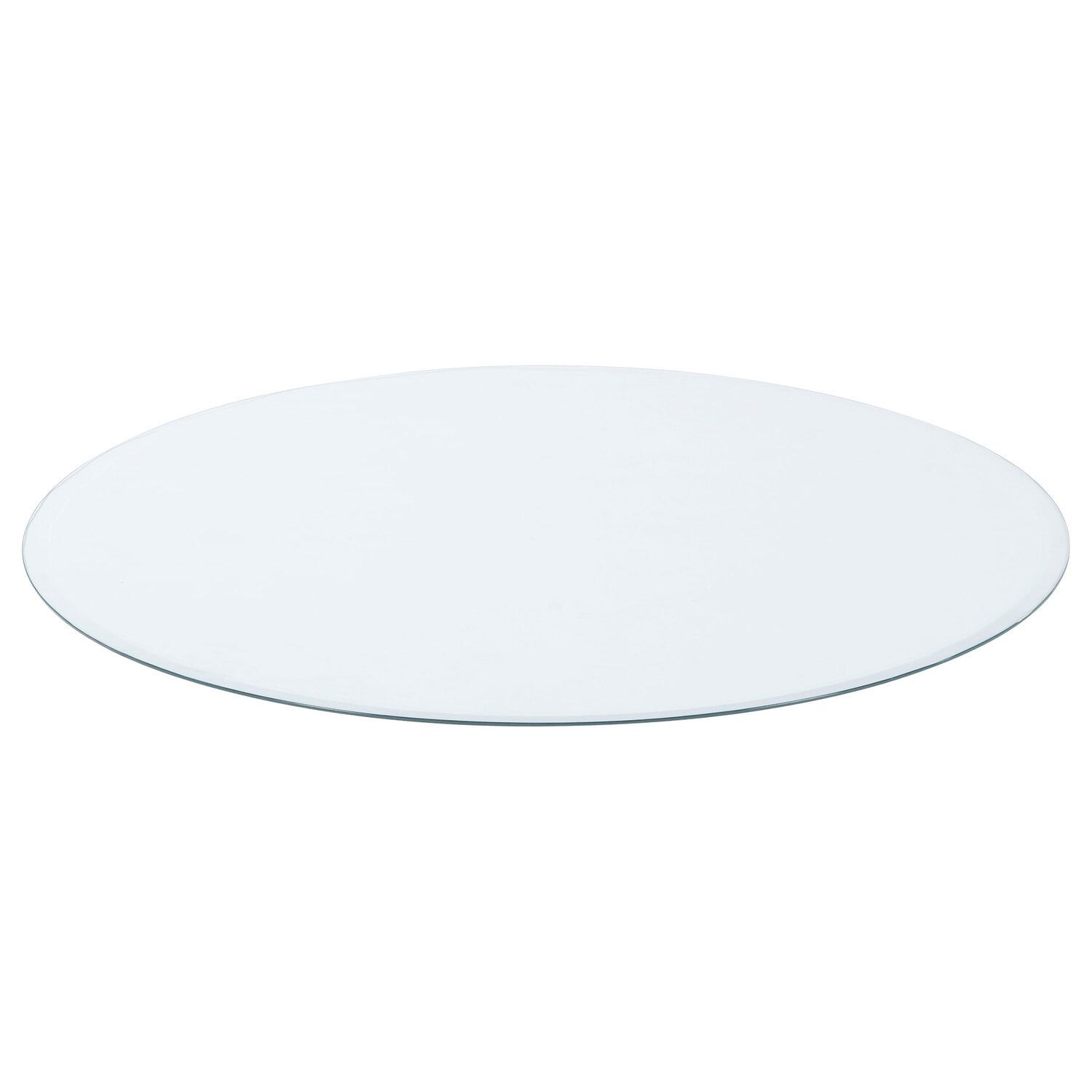 36'' Round Clear Tempered Glass Tabletop with Beveled Edges