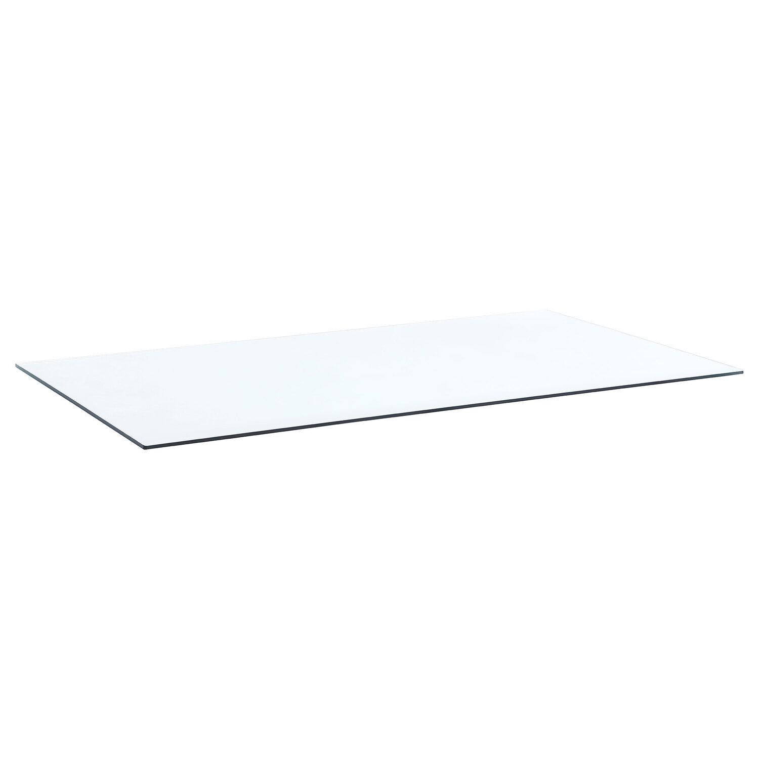 72x40 Rectangular Clear Tempered Glass Tabletop