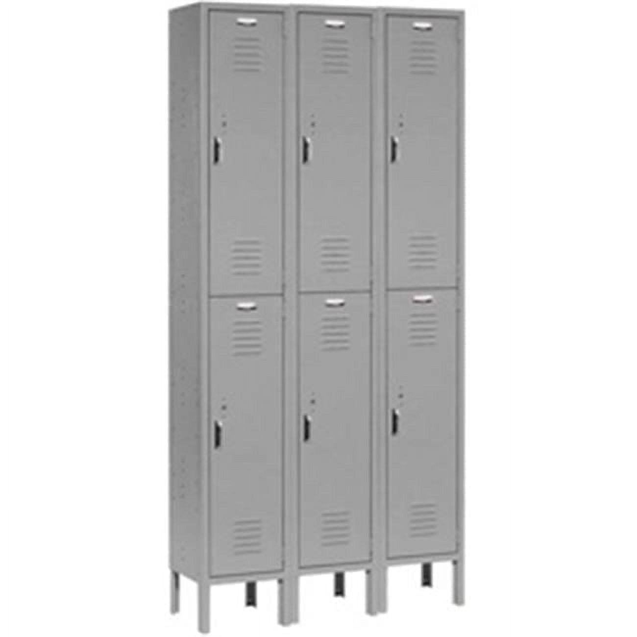 Gray 12x12x36 Inch Double Tier 6-Door Steel Locker