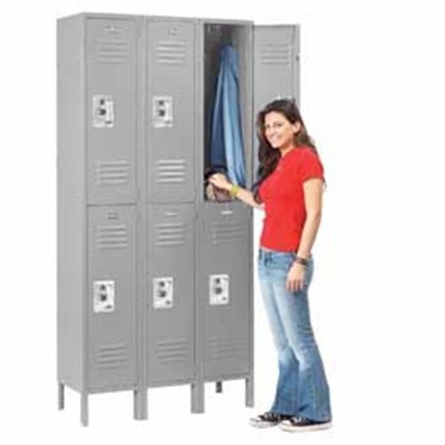 Gray Industrial 6-Door Lockable Office Locker with Legs