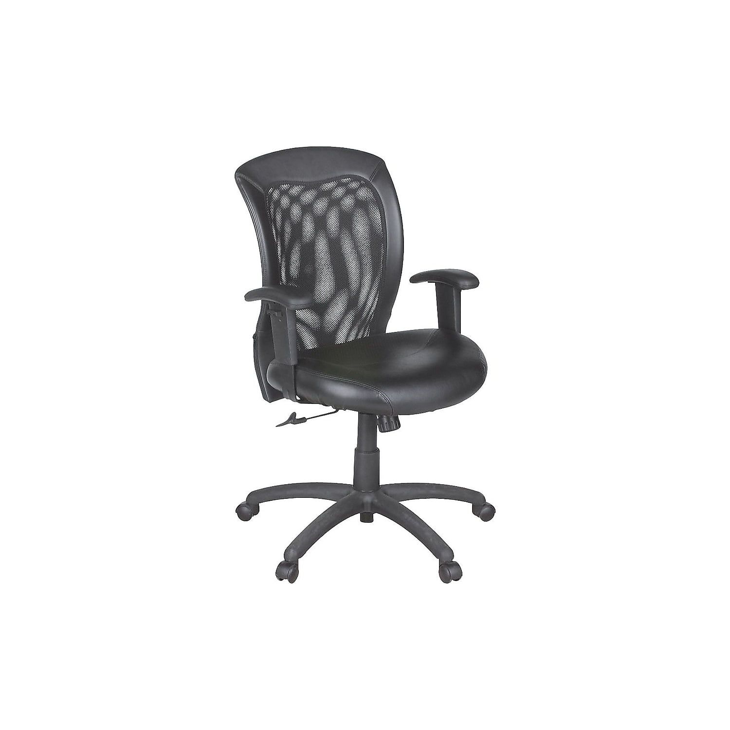 Elevate High-Back Black Leather & Mesh Executive Chair with Adjustable Arms