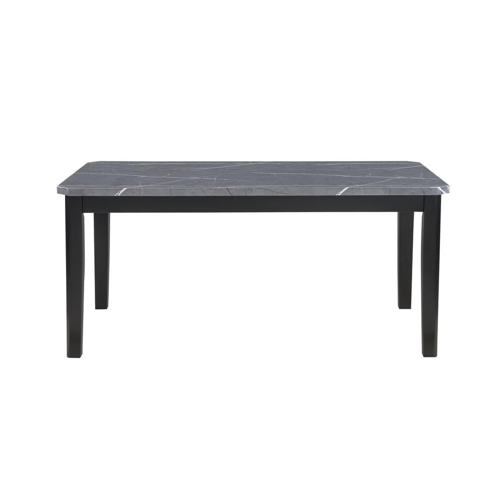 Black Marble Top Transitional Dining Table