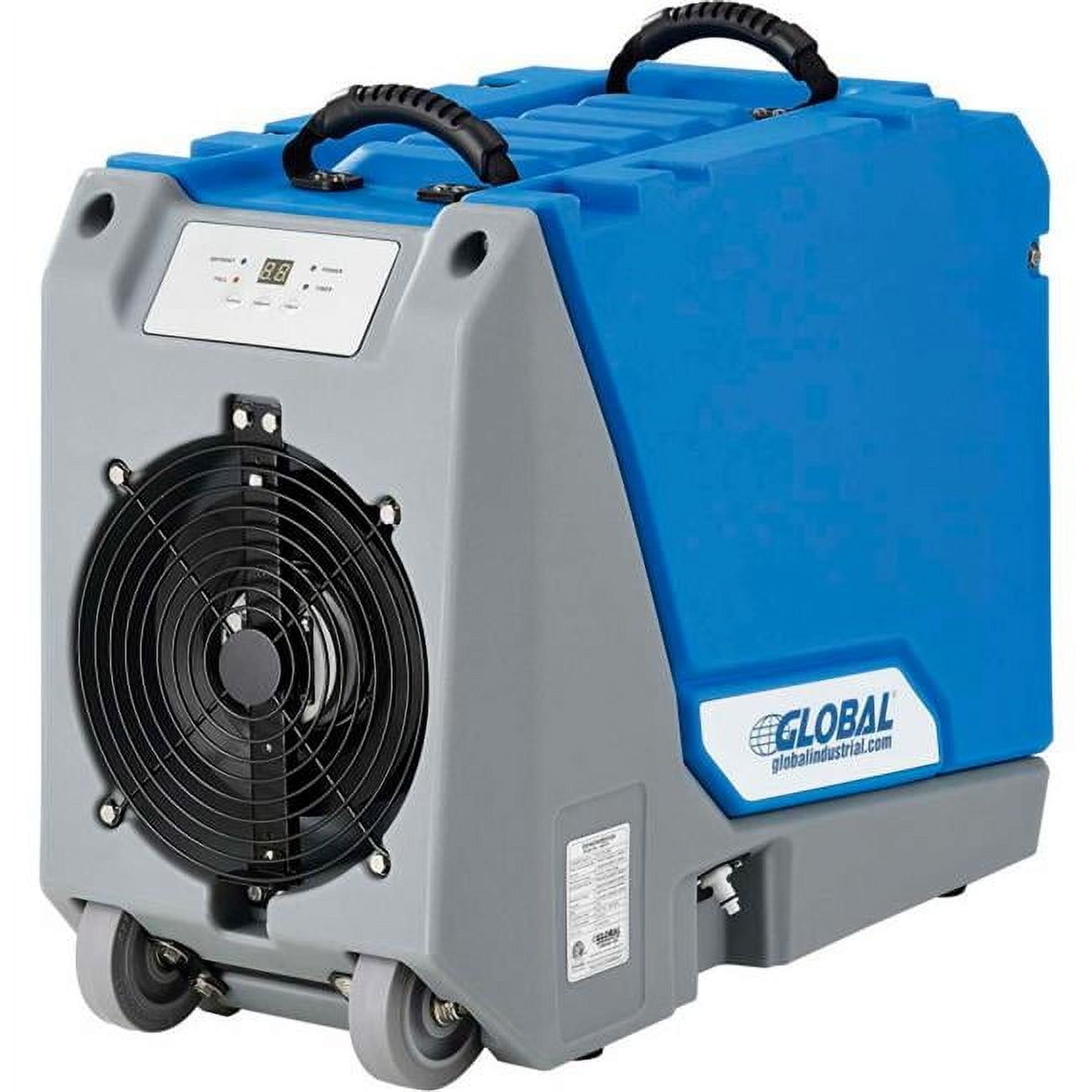 Blue and Gray Commercial Dehumidifier with Pump, 90 Pint Output