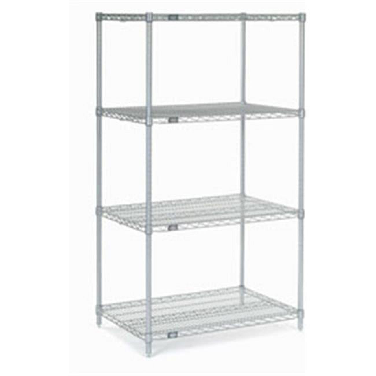 Nexel Chrome 4-Tier Adjustable Wire Shelving Unit