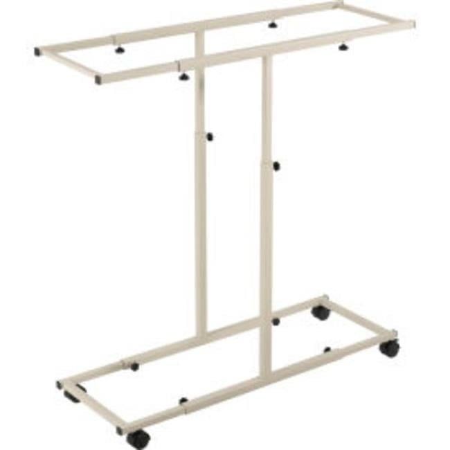 Adjustable Beige Steel Mobile File Rack for Large Documents