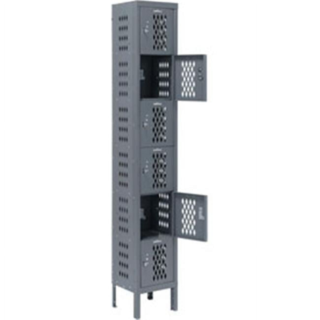 Gray 6-Tier Steel Ventilated Office Locker