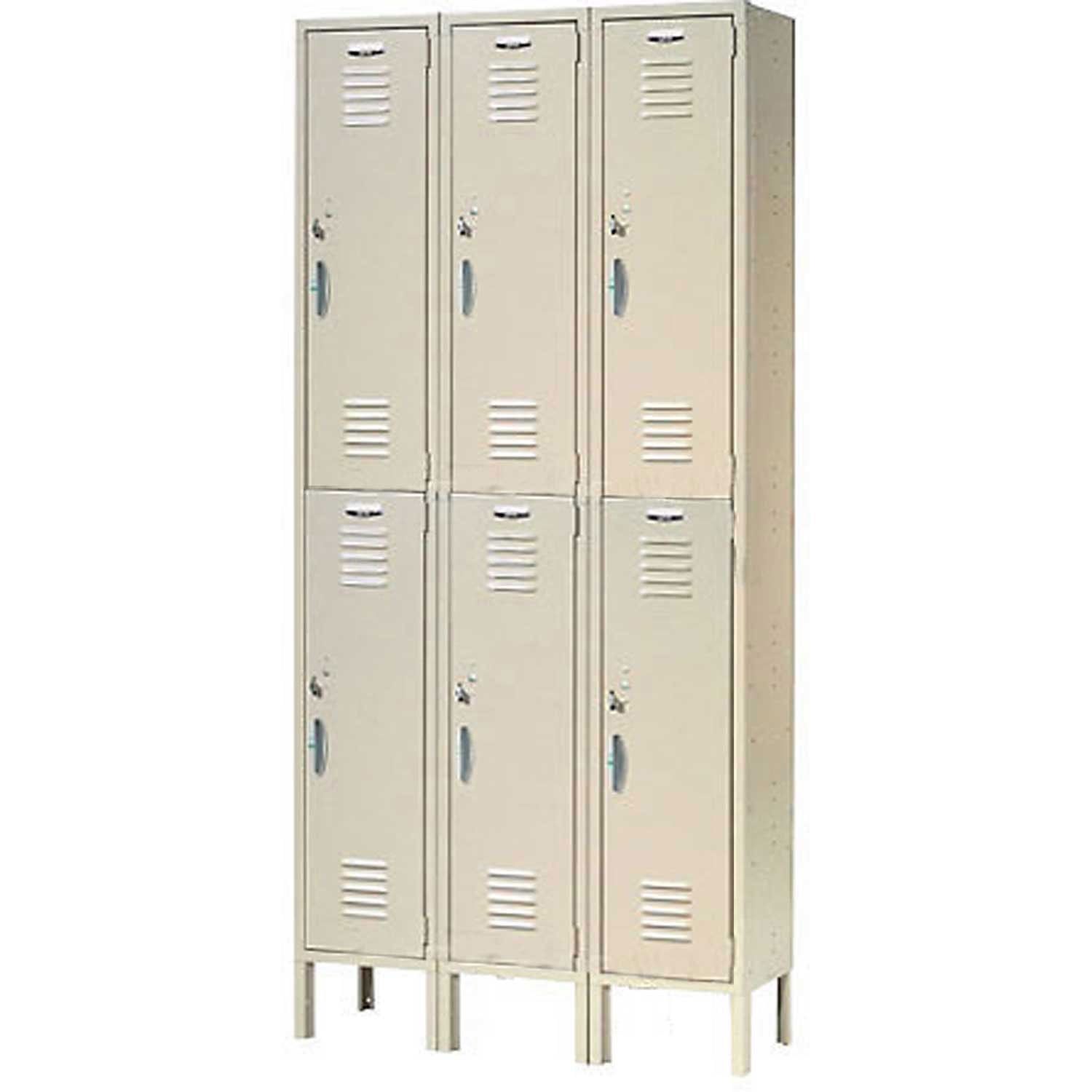 Tan Double Tier 6-Door Lockable Office Locker