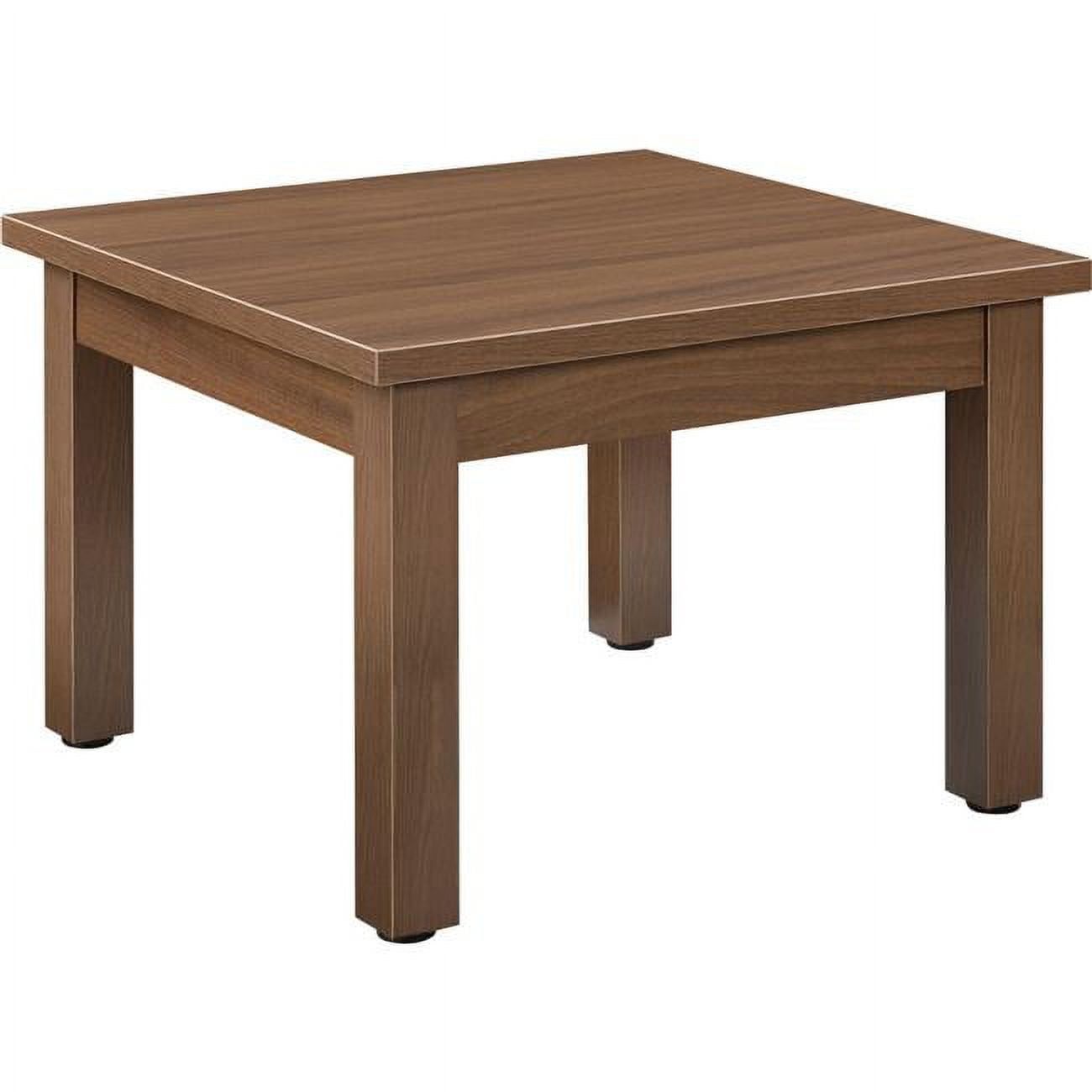 Walnut Square Wood End Table with Laminate Top