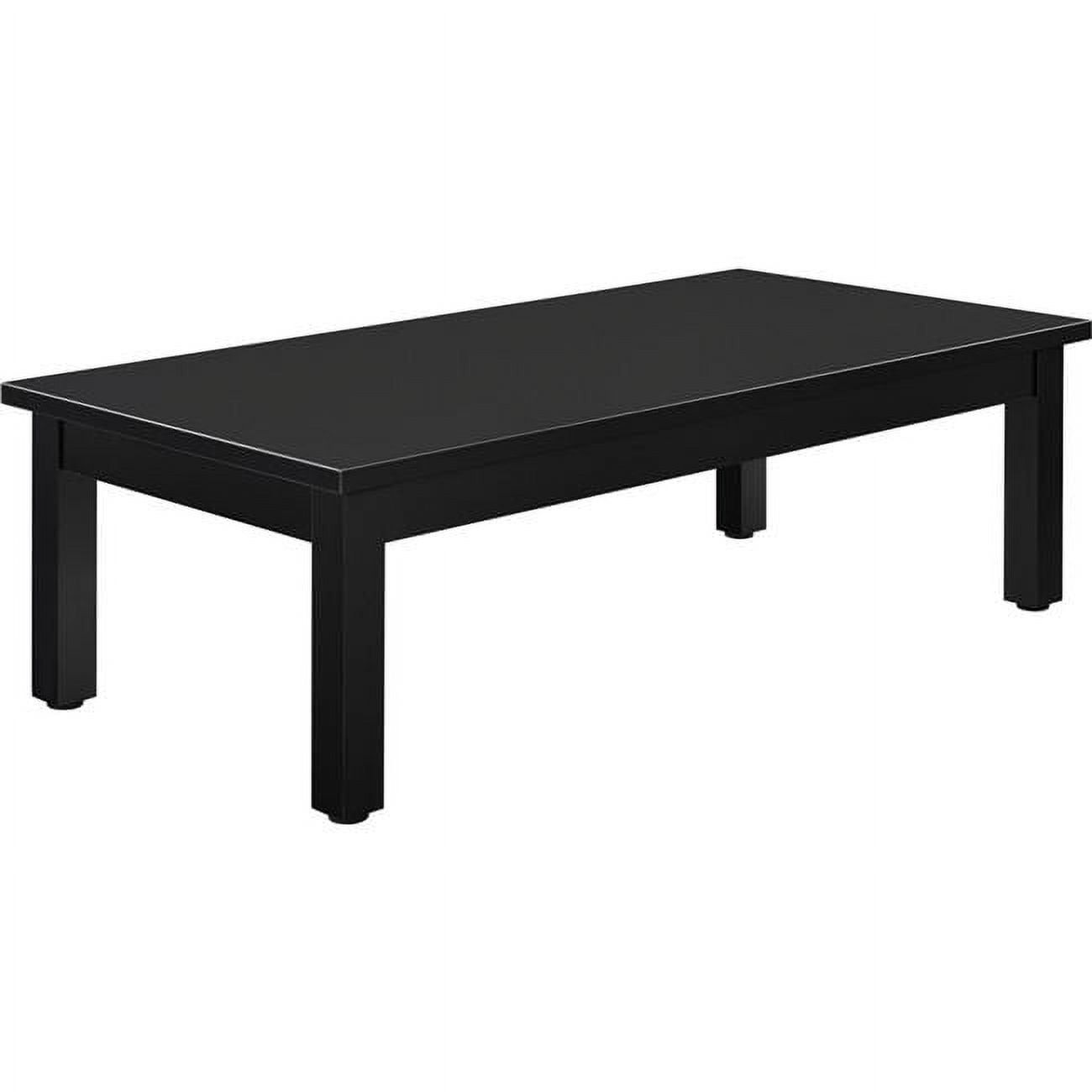 Black Rectangular Wood Coffee Table with Laminate Top