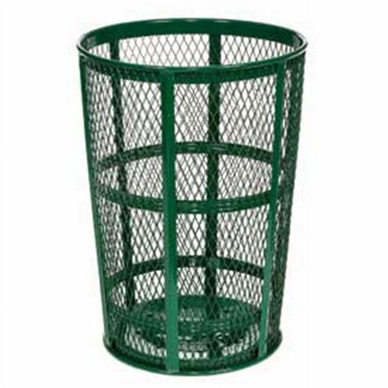 Blue Galvanized Steel Outdoor Trash Container, 48 Gallon