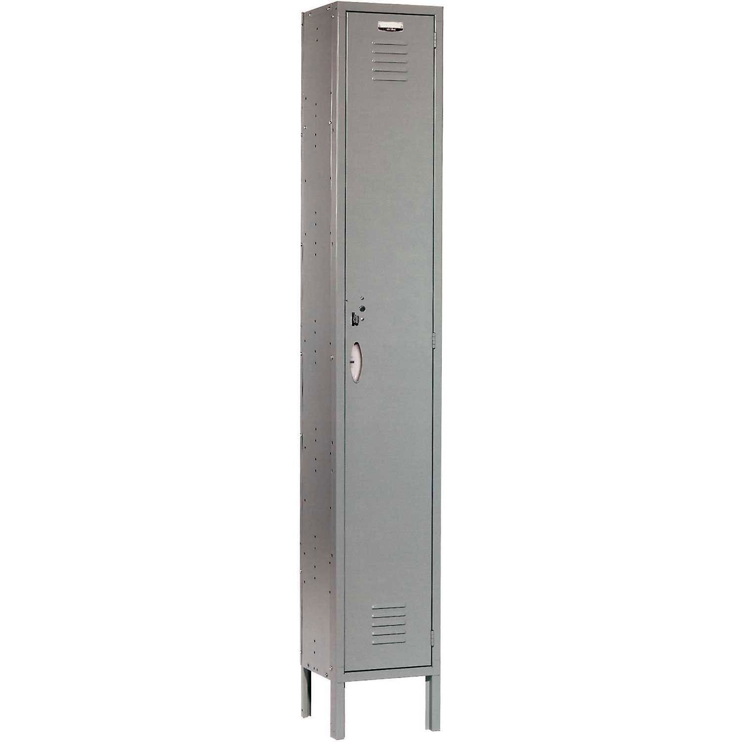 Gray Powder Coated Single Door Office Locker with Shelves