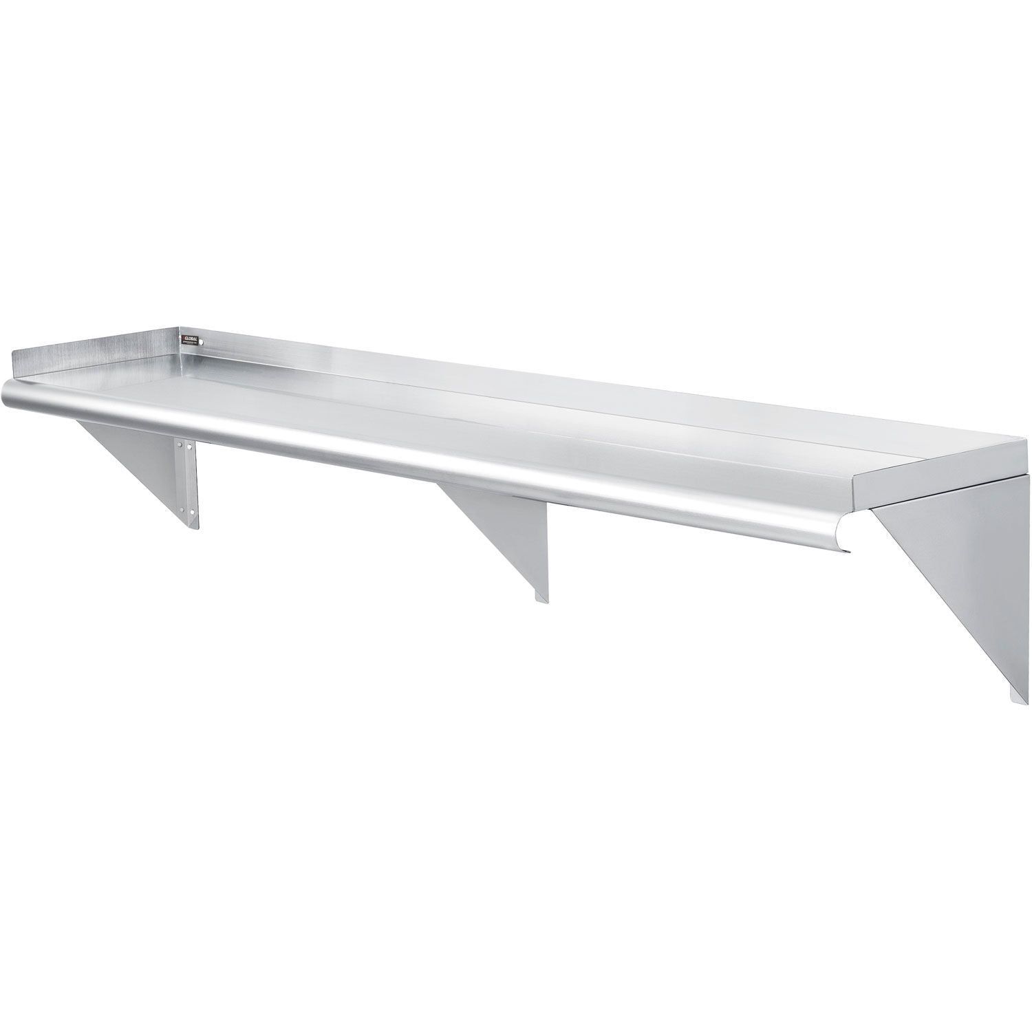 60" Stainless Steel Wall Mount Shelf with Lip