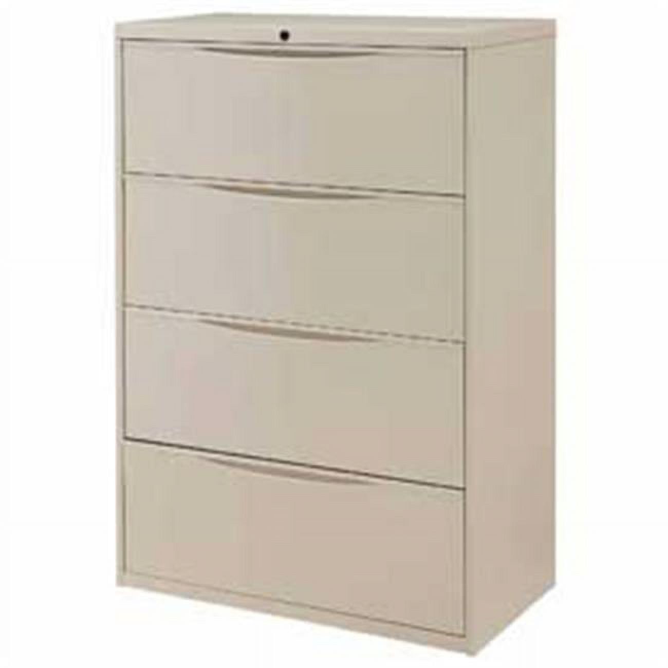 Putty 36" Steel 4-Drawer Lockable Lateral File Cabinet