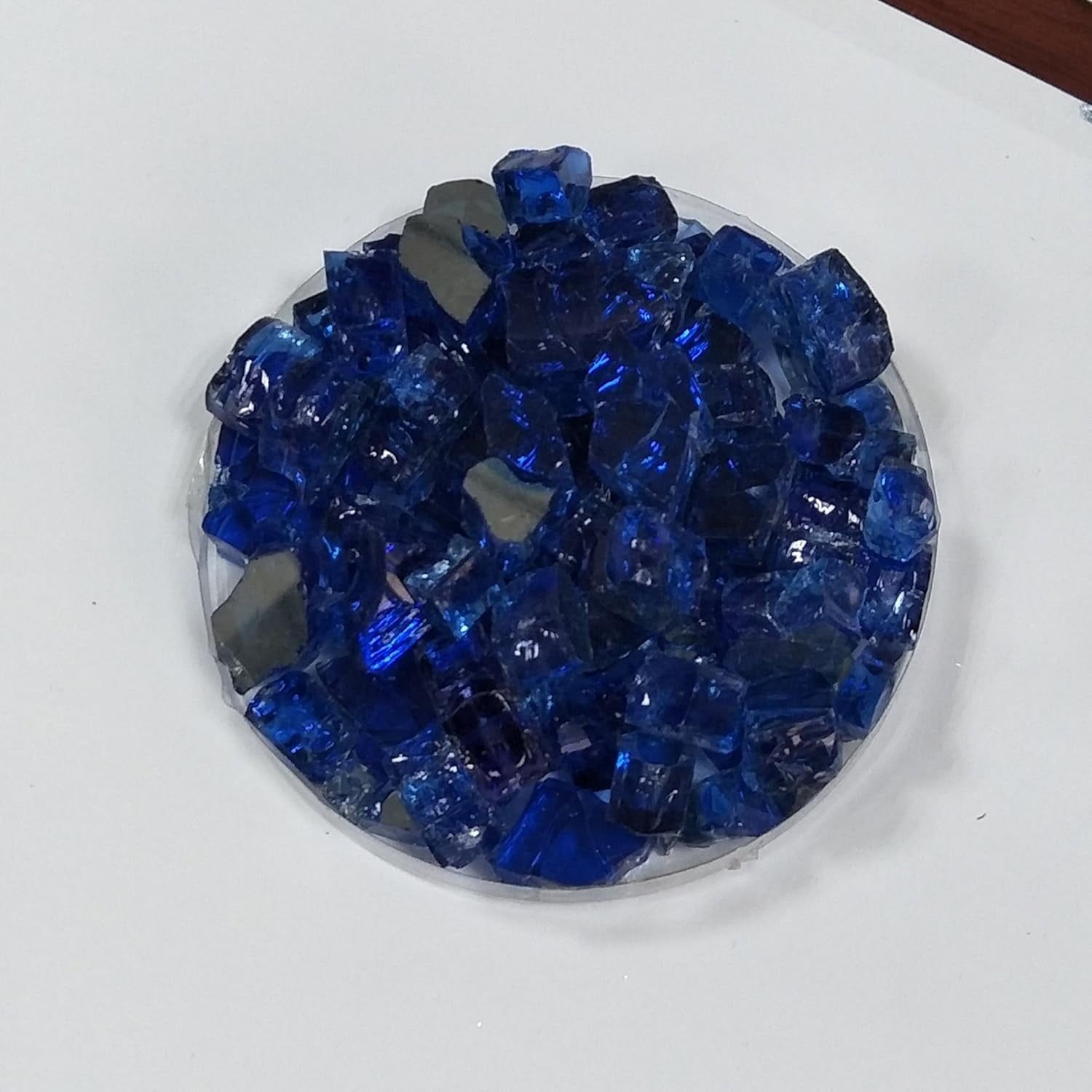 Sapphire Blue Reflective Fire Glass, 10-Pound, 1/2 Inch