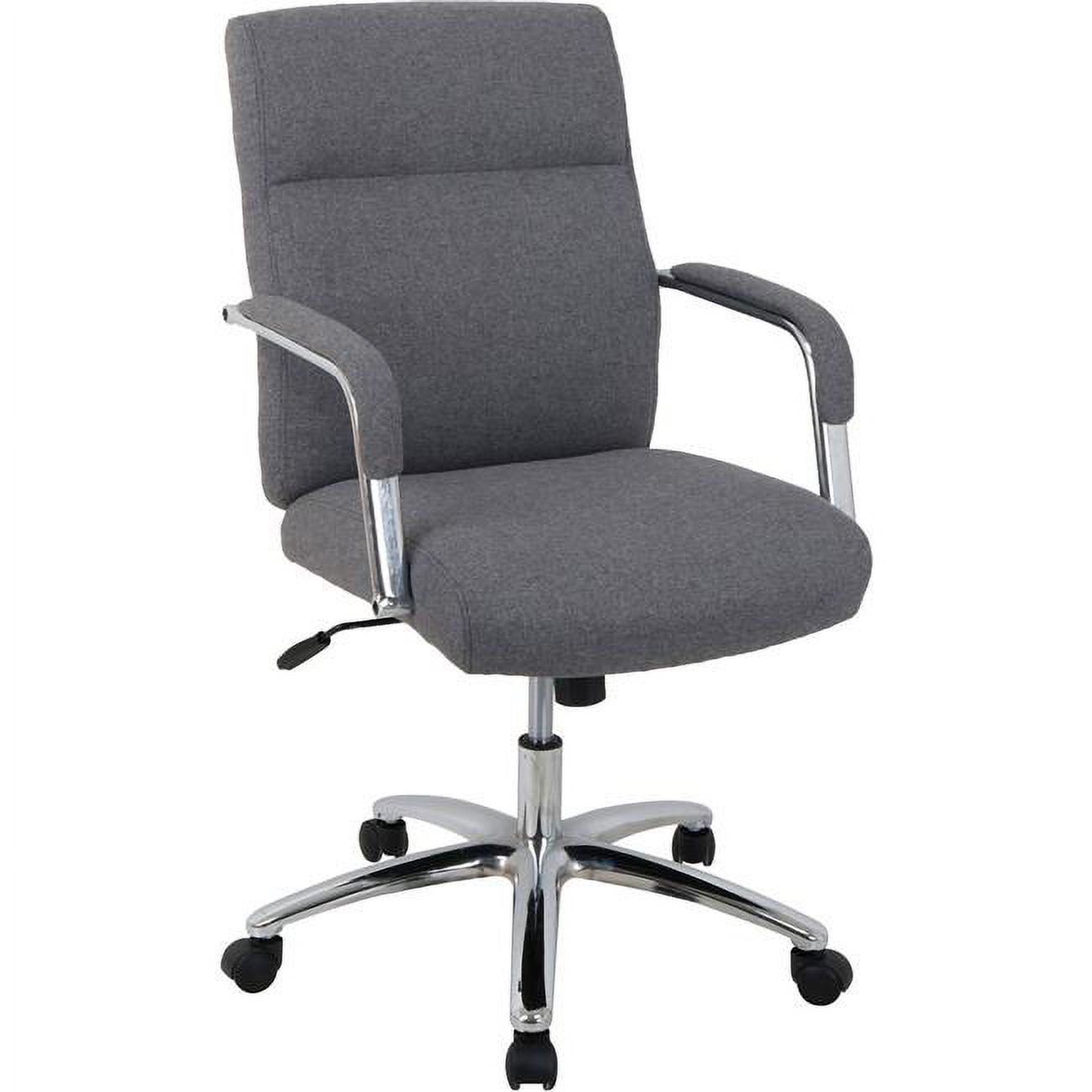 Gray High Back Fabric Task Chair with Chrome Base