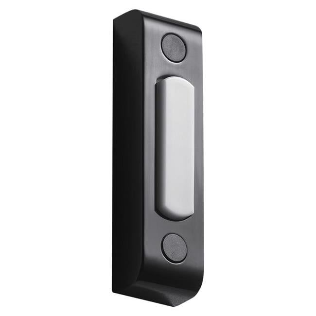 Black Metal and Plastic Lighted Wired Doorbell Button