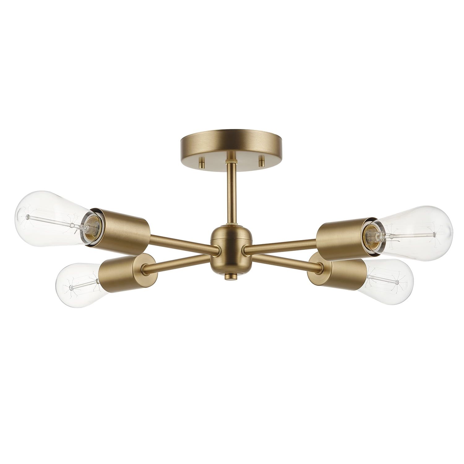 Matte Brass 17" Modern Globe Sputnik Ceiling Light