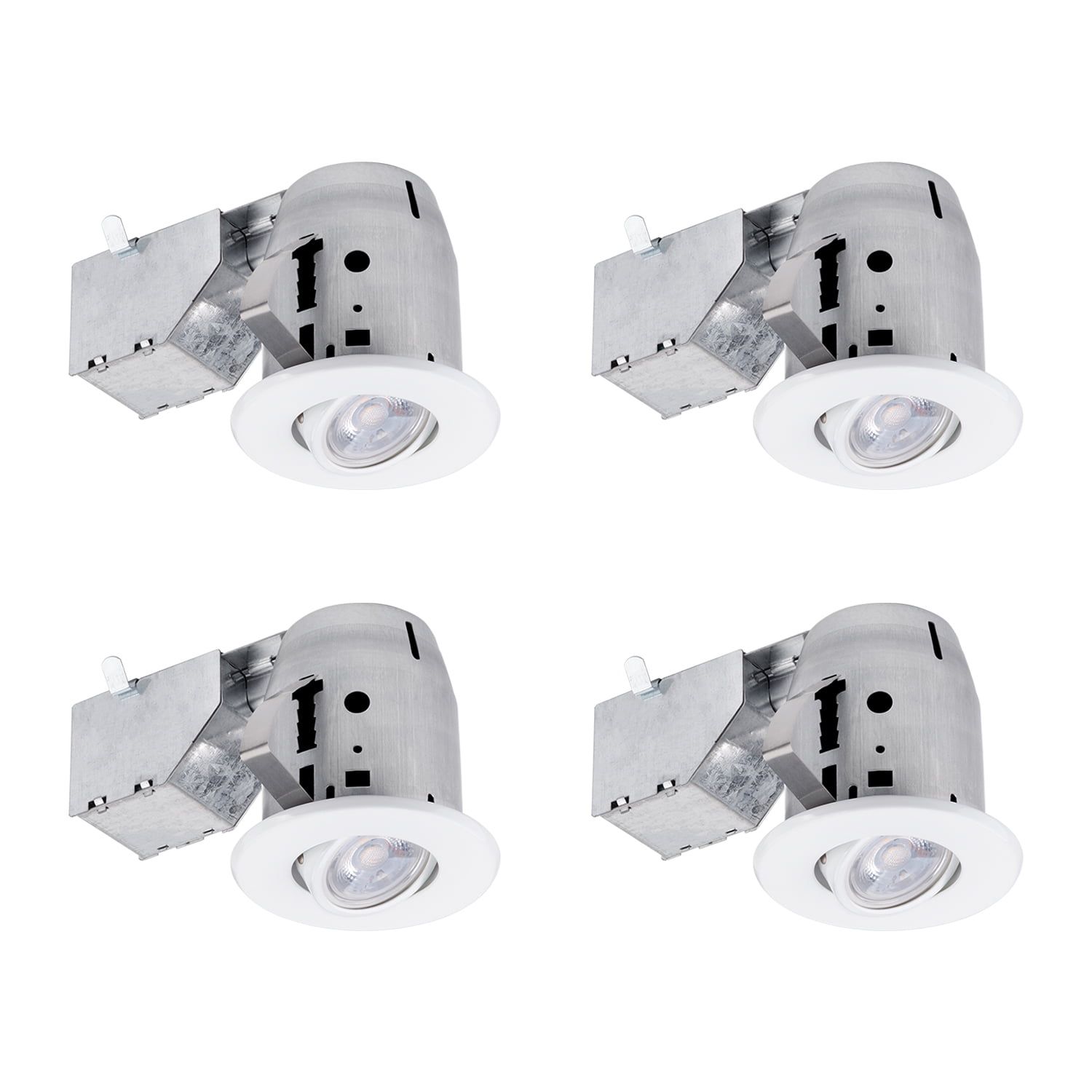 White 3-Inch LED Swivel Recessed Lighting Kit, 4-Pack