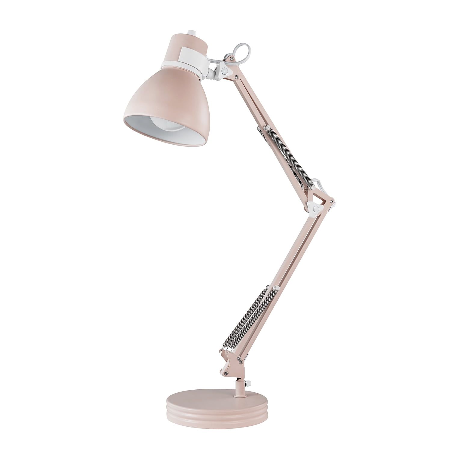 Adjustable Matte Rose Clip-on Lamp with Swing Arm