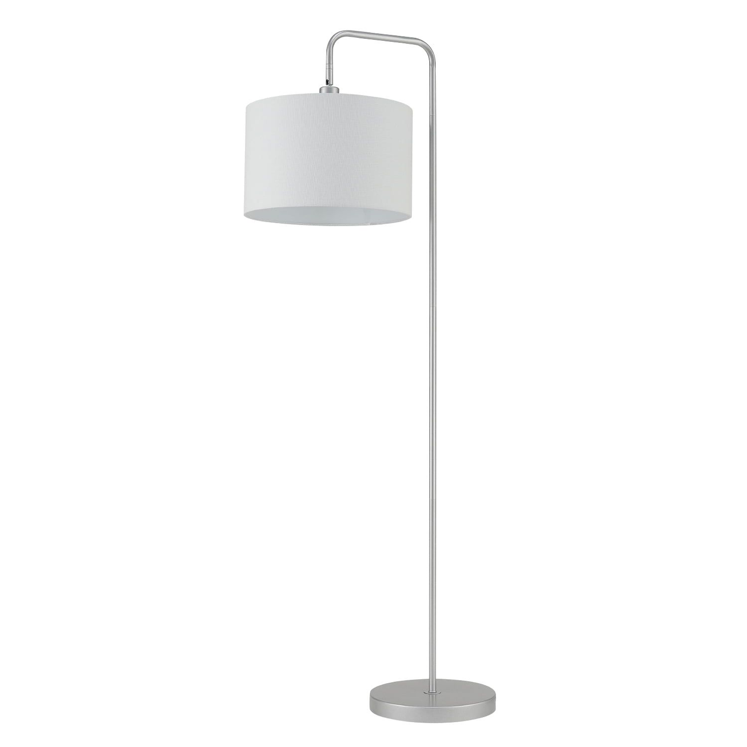 Barden 58" Silver Floor Lamp with White Fabric Shade