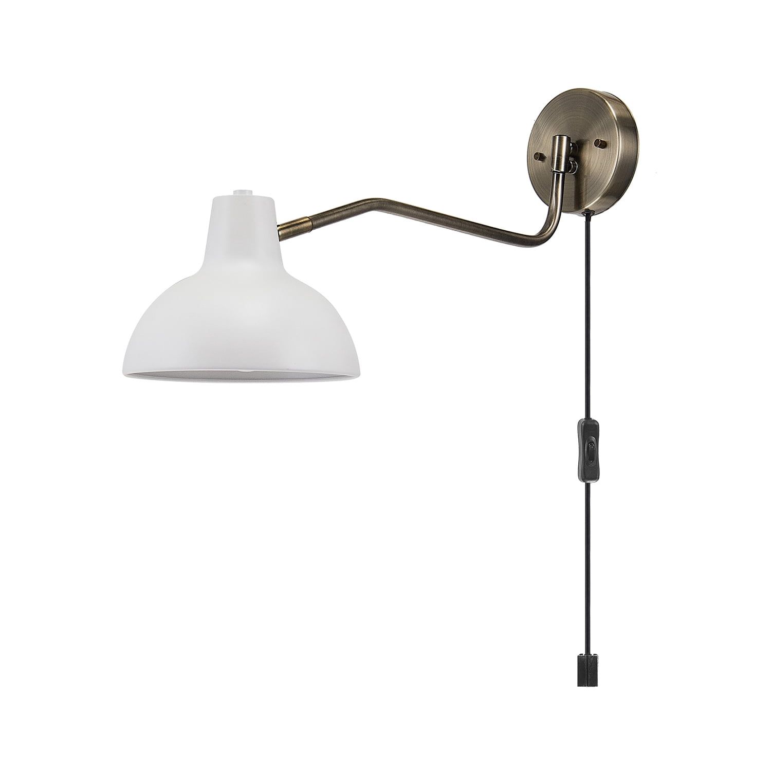 Black Dimmable Swing Arm Wall Sconce with LED Light