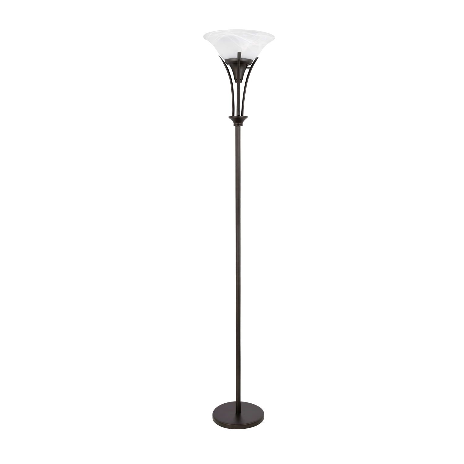 Gatineau Dark Bronze Floor Lamp with Alabaster Shade