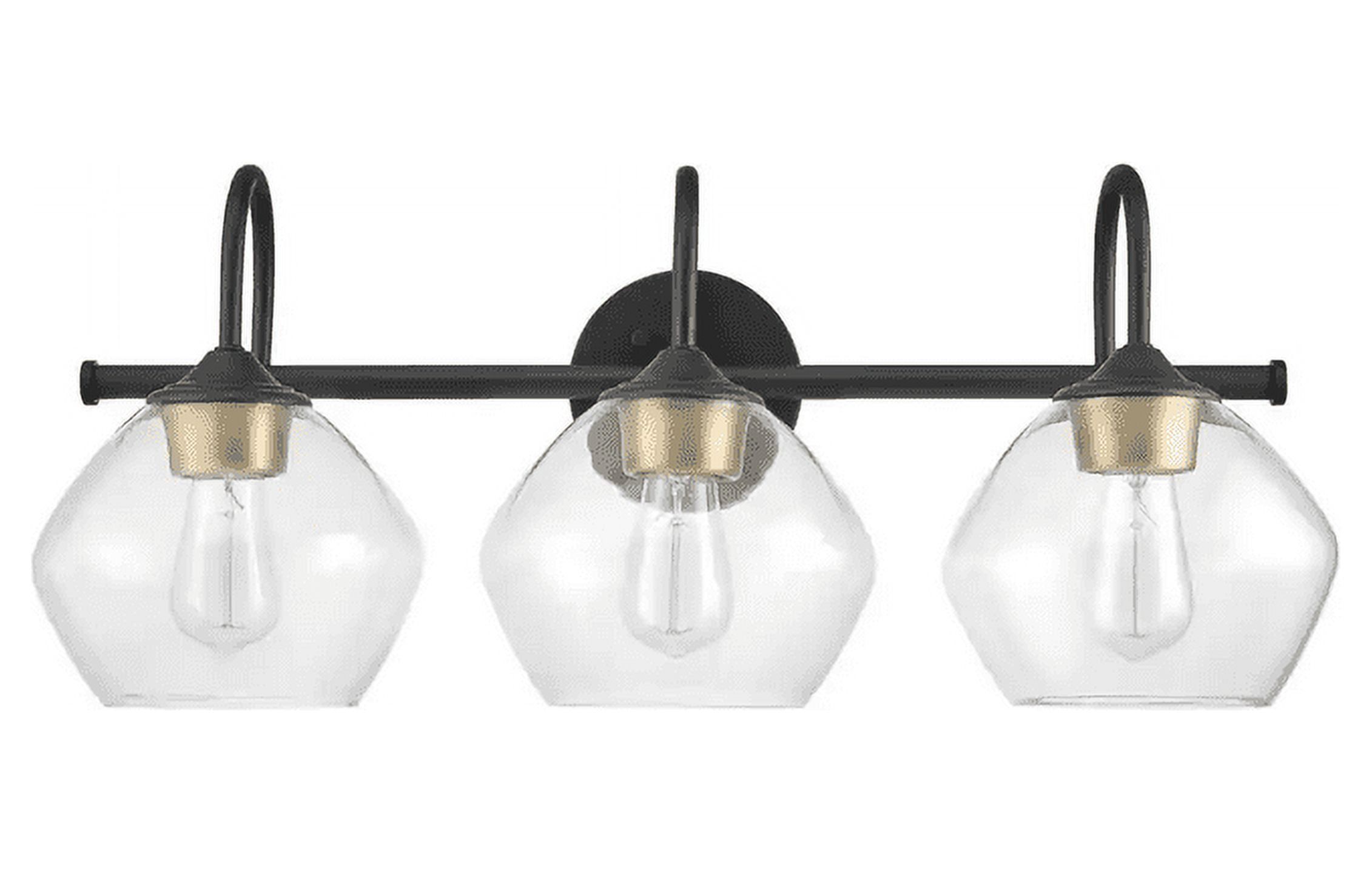 Harrow 3-Light Mid-Century Vanity Light with Clear Glass Shade