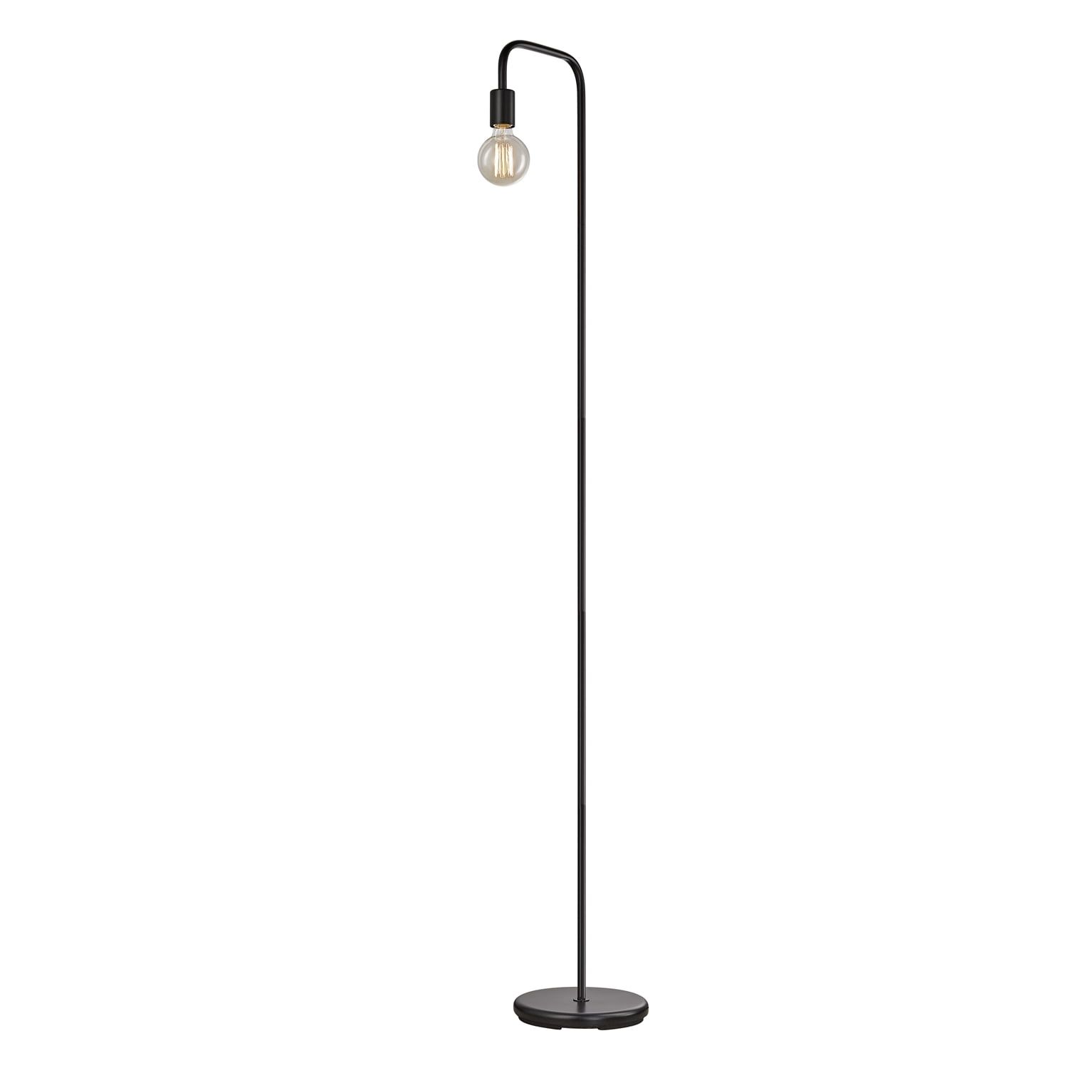 Satin Black 70" Edison Floor Lamp with Modern Silhouette