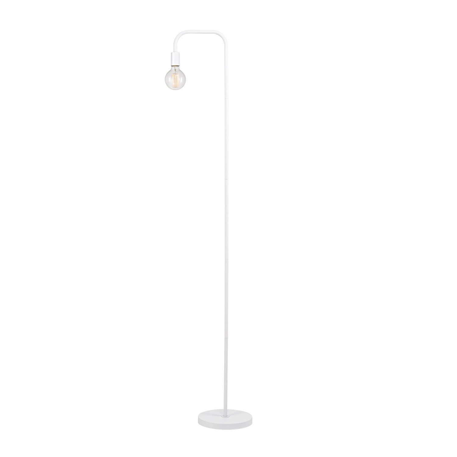 Adjustable 70" Matte White Metal Floor Lamp with Edison Charm