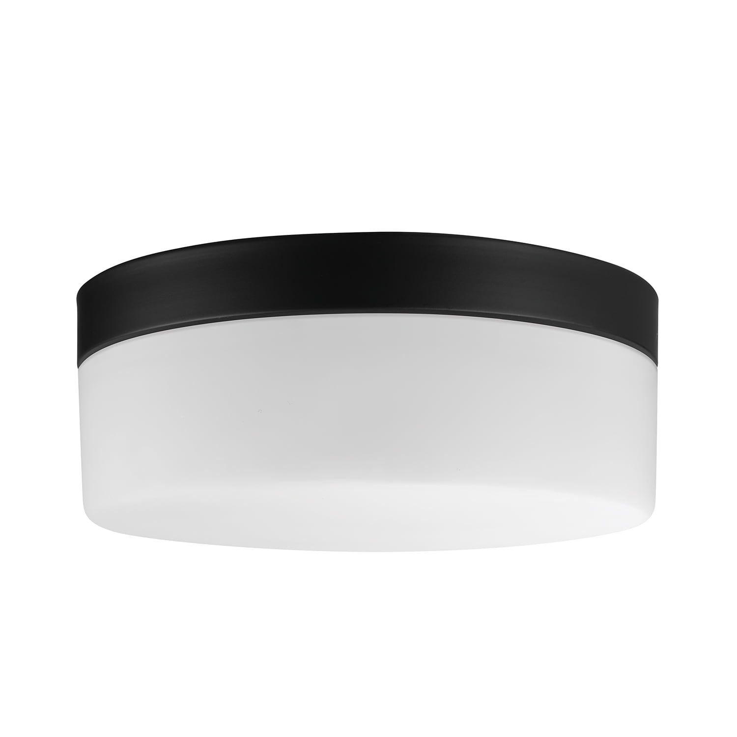 Modern Black Frosted Glass 13" LED Drum Ceiling Light