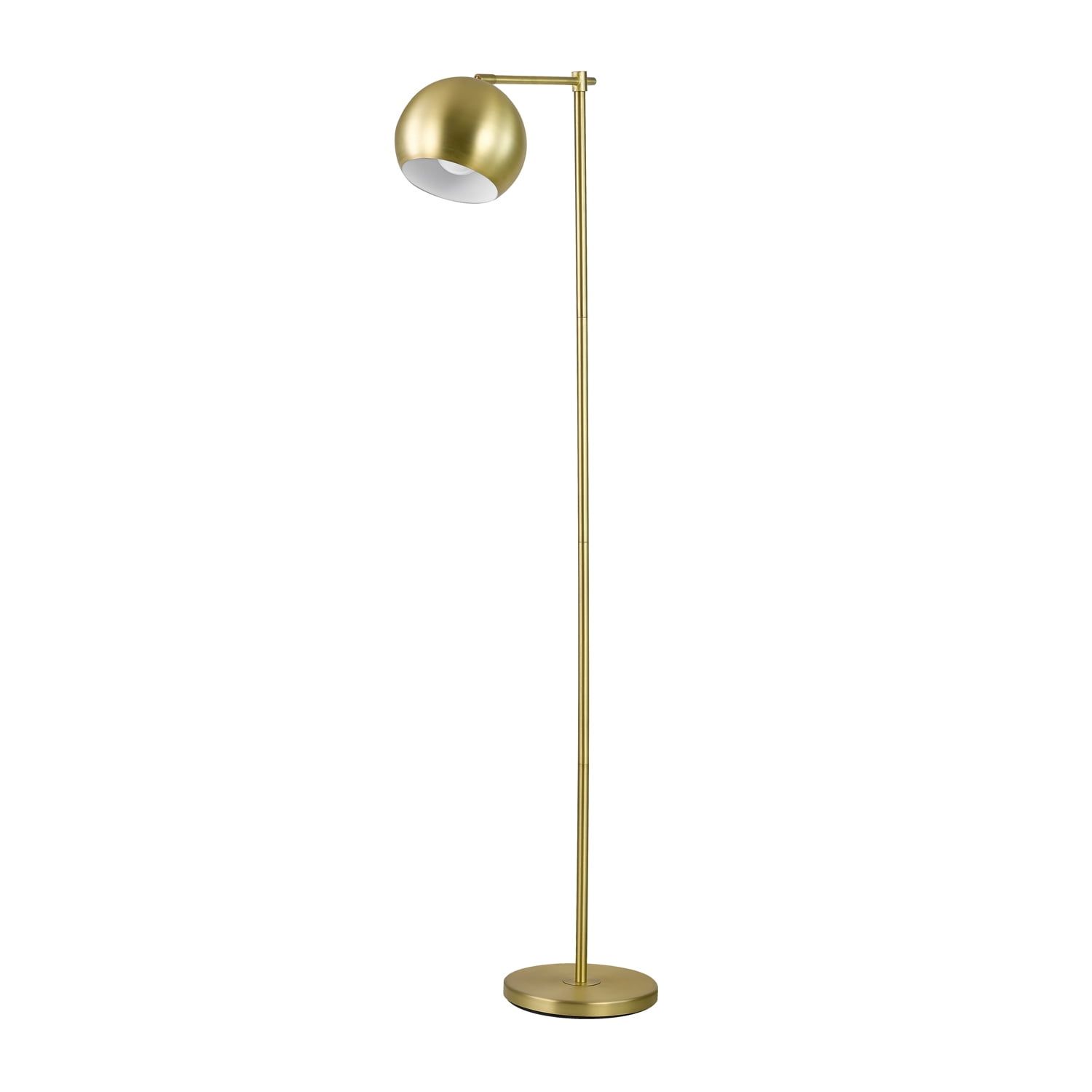Edison Adjustable White Floor Lamp with Gold Finish