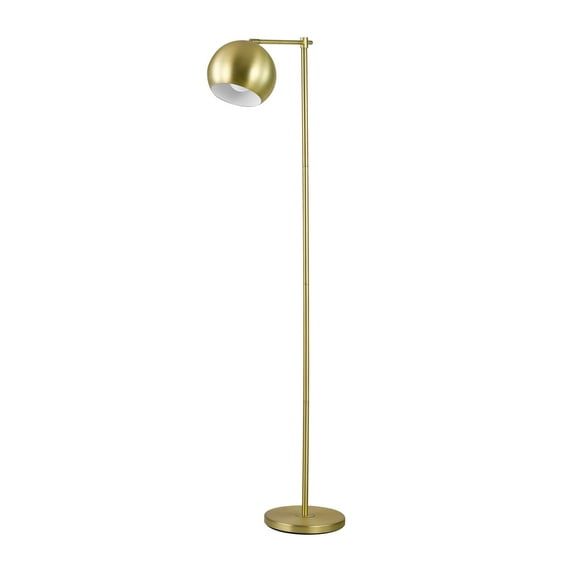 Edison Adjustable White Floor Lamp with Gold Finish