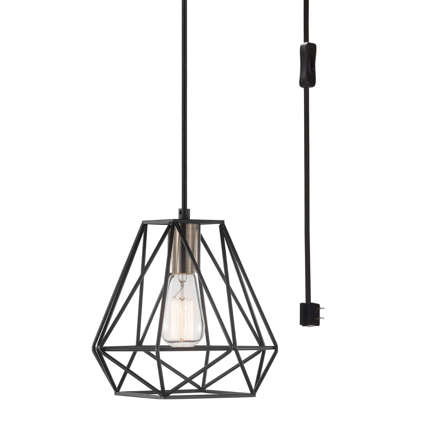 Sansa Dark Bronze Geometric Cage Pendant Light