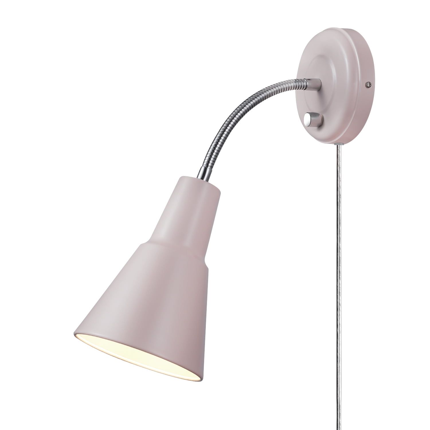 Sophie Chic Chrome Gooseneck Wall Sconce in Matte Rose