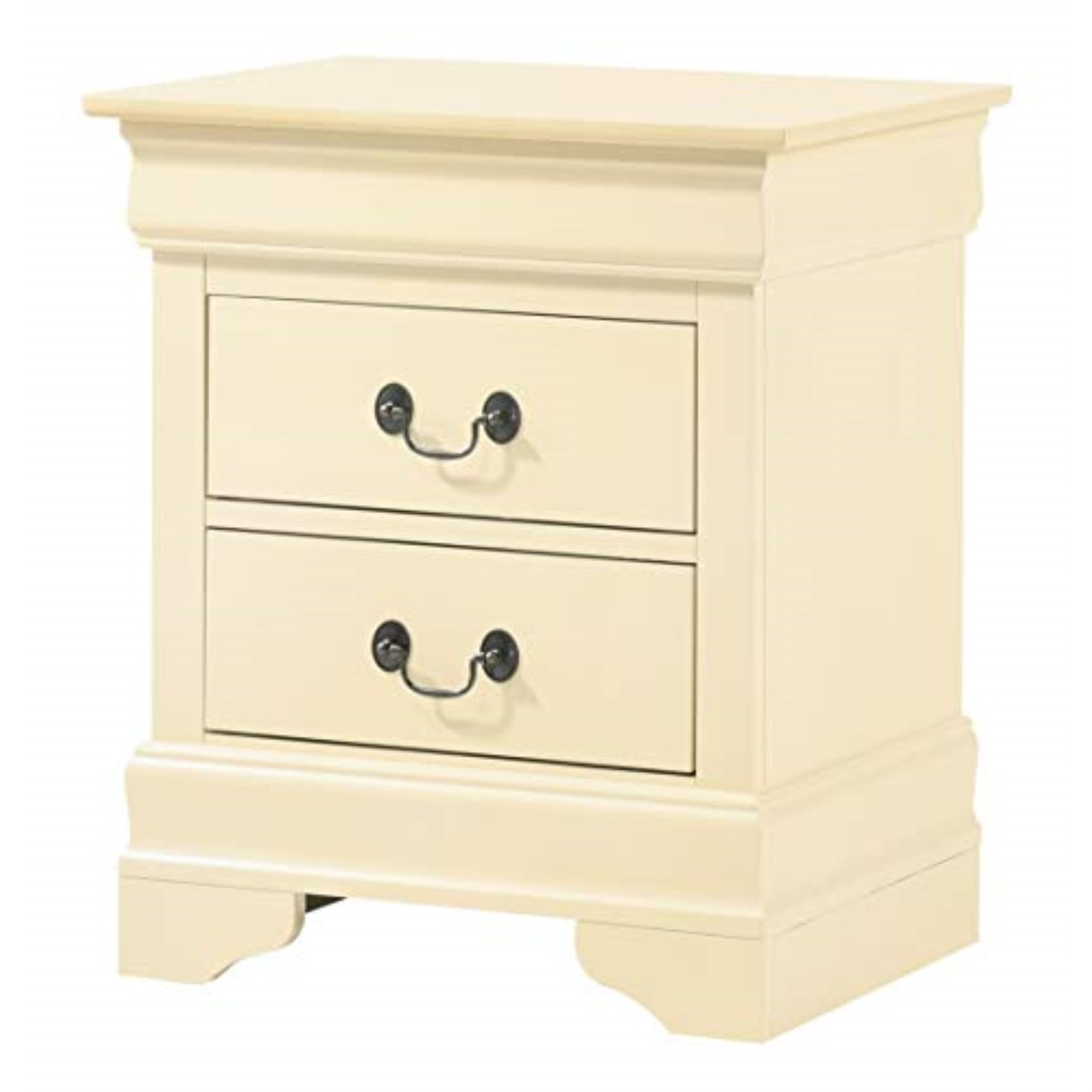 Elegant Pink 2-Drawer Nightstand with Metal Accents and Wood Veneer Finish