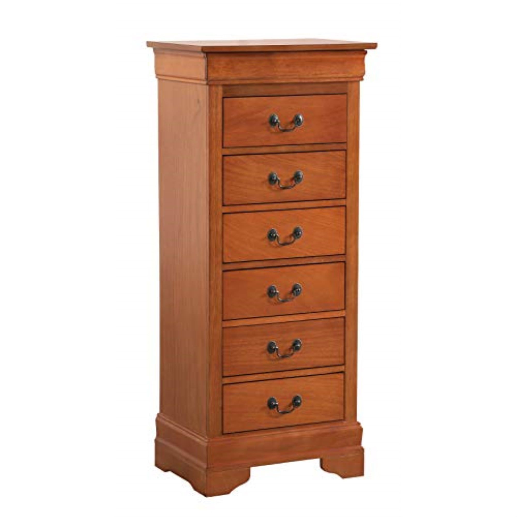 Oak Brown 7-Drawer Lingerie Chest with Dovetail Construction