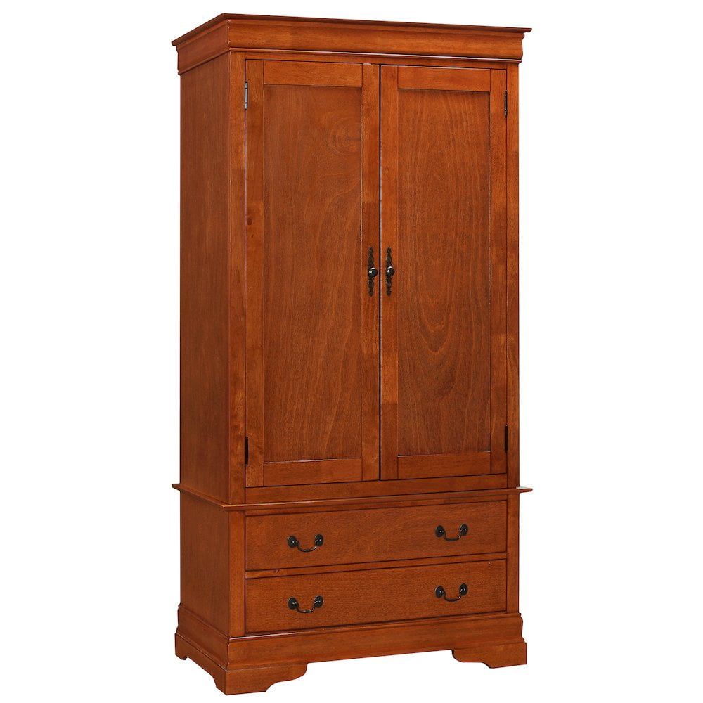 Louis Phillipe Oak Armoire with Two Drawers and Doors