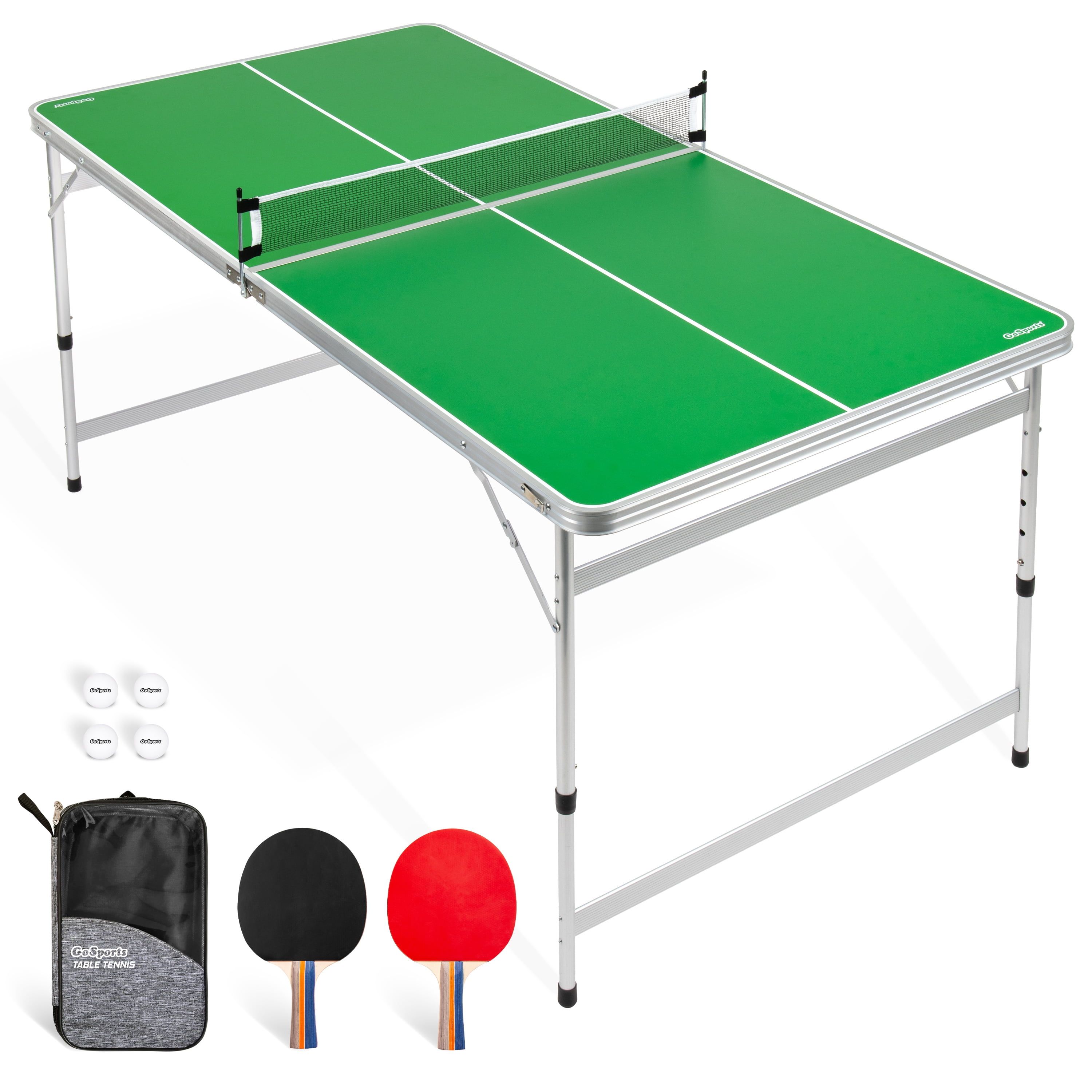 Green Adjustable Aluminum Mid-Size Folding Table Tennis Set