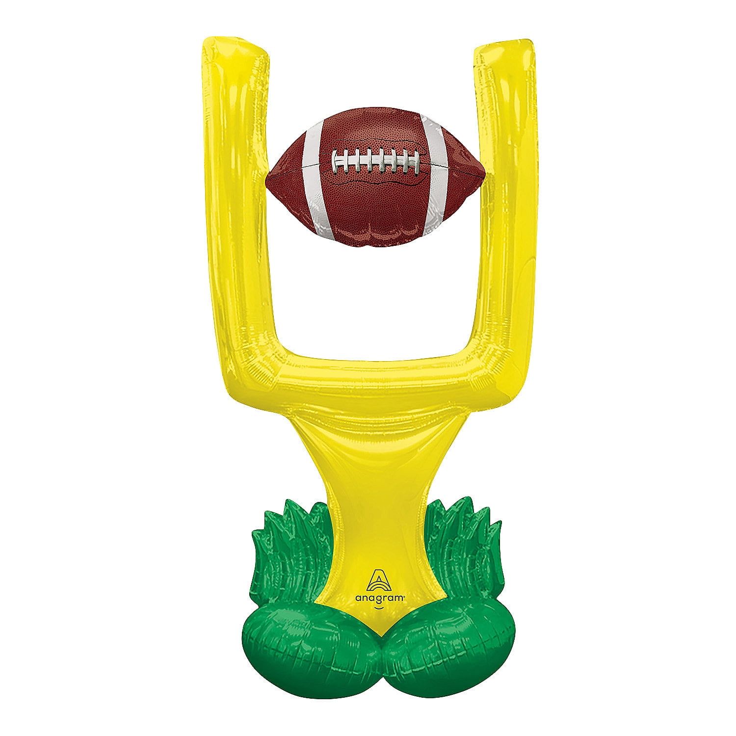 51" Yellow Goal Post Airloonz Foil Balloon with Football