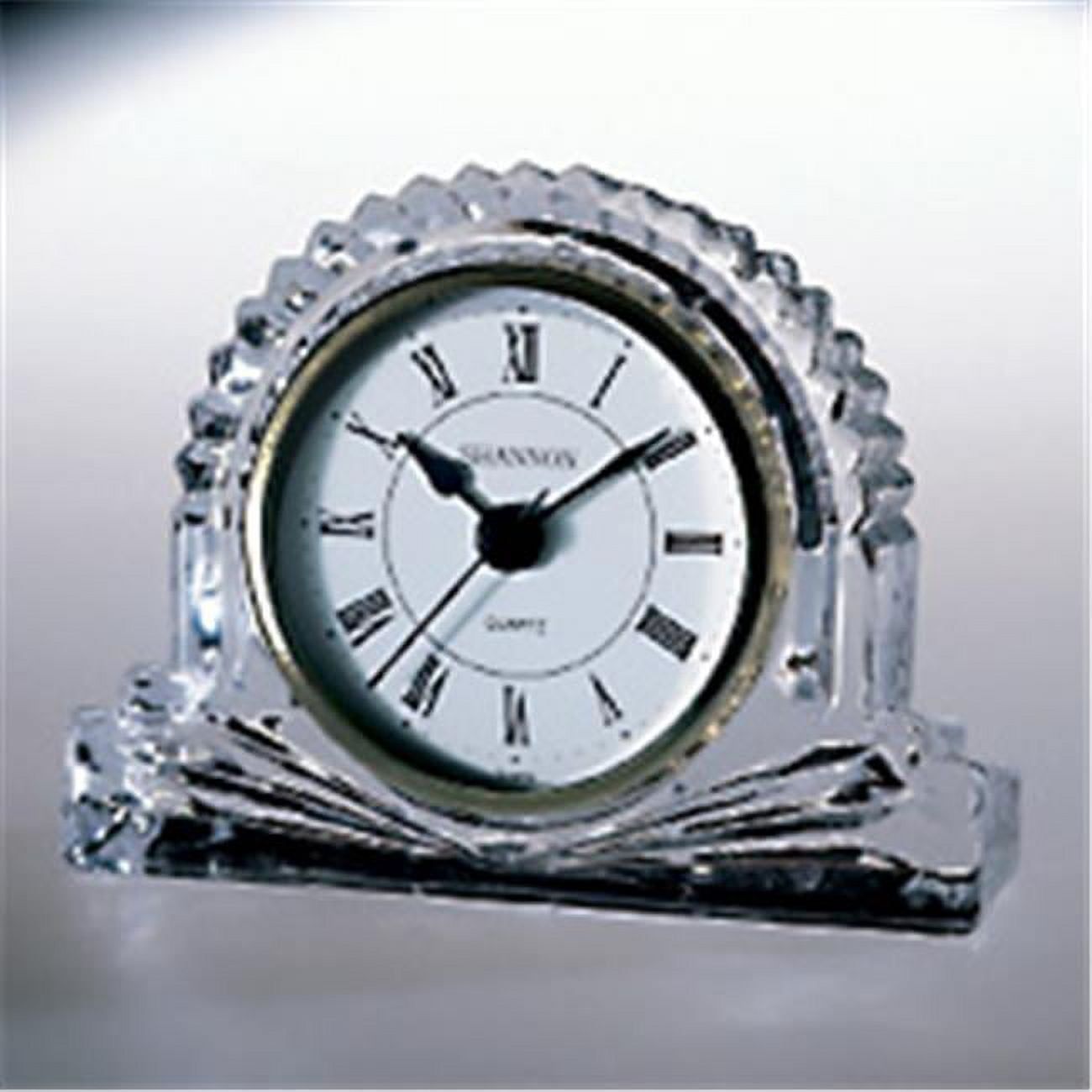 Shannon Crystal Round Tabletop Mantle Clock