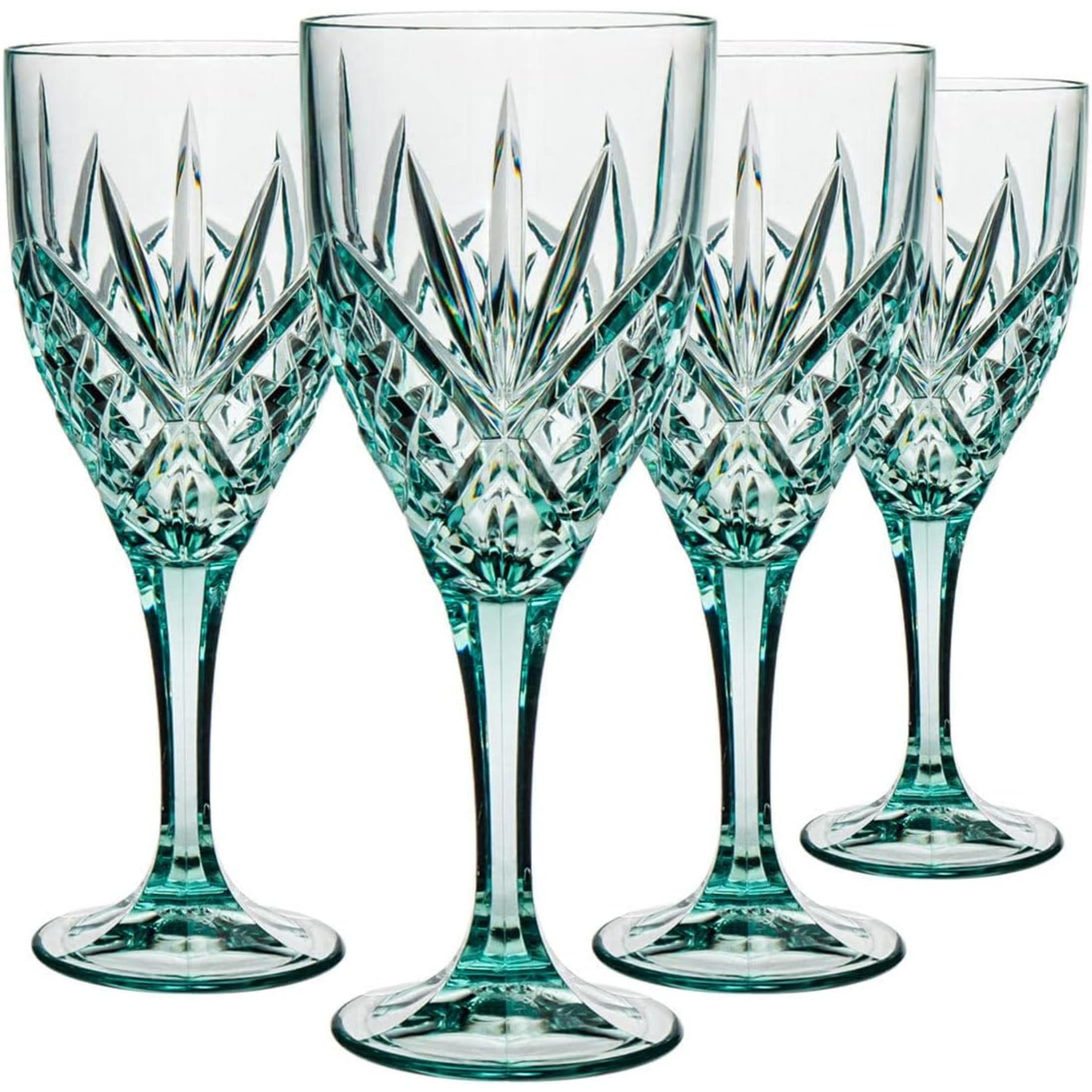 Dublin Collection 12oz Clear Acrylic Stemmed Wine Glasses Set