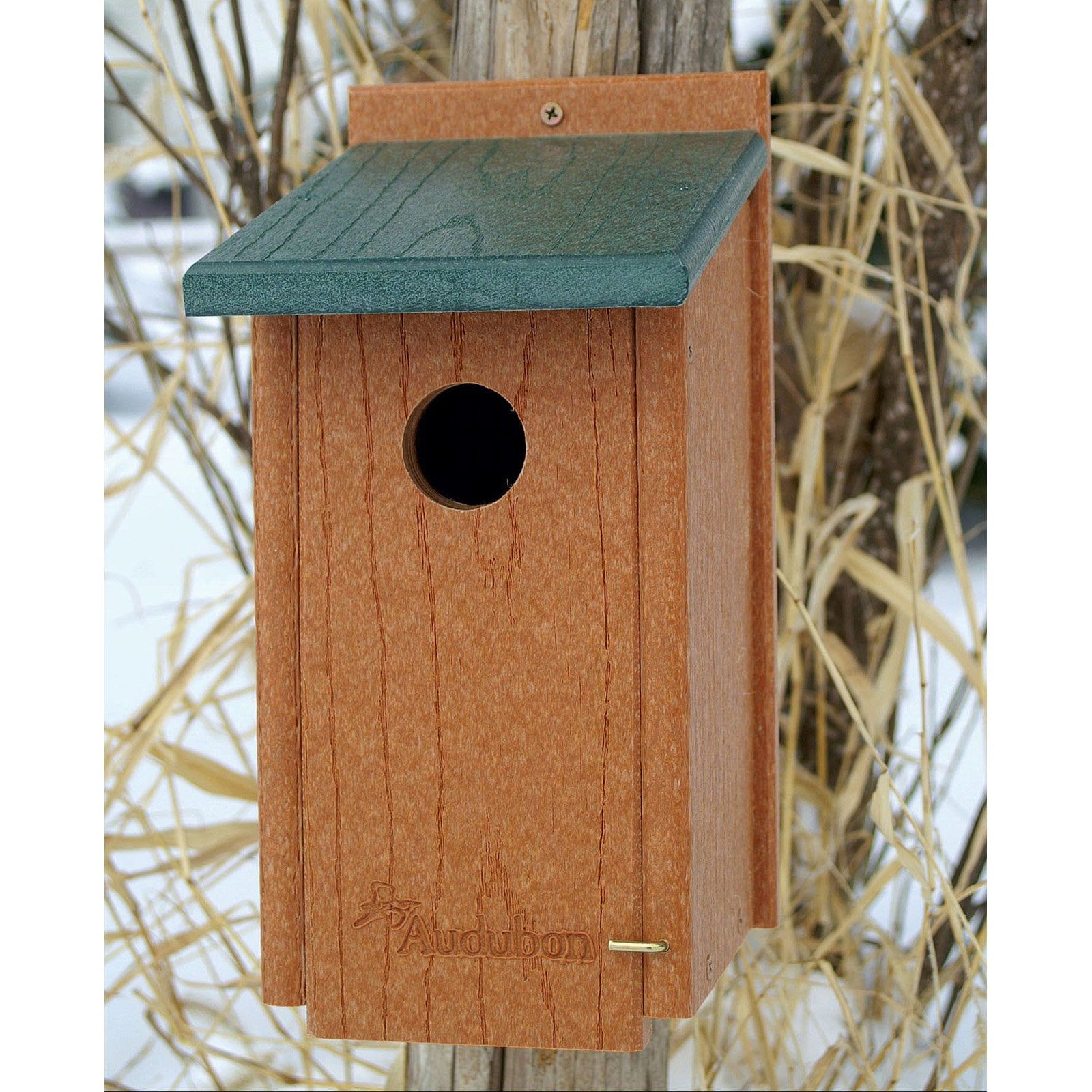 Eco-Friendly Recycled Plastic Bluebird House with Green Roof